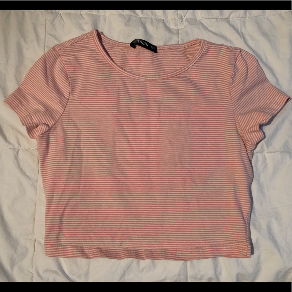 Pink stripped crop top